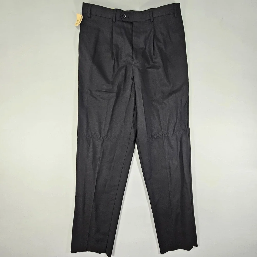 Emanuel Ungaro men's Dress Pant Trousers Pleated Wool Size 36 Unfinished NEW‎